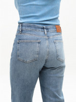 Джинсы женские прямые МОМ светло-синие большие размеры 1645-B