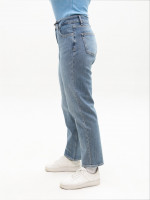 Джинсы женские прямые МОМ светло-синие большие размеры 1645-B