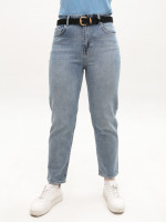 Джинсы женские прямые МОМ светло-синие 1646