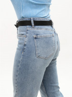 Джинсы женские прямые МОМ светло-синие 1646