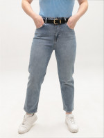 Джинсы женские прямые МОМ светло-синие 1646
