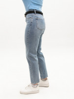 Джинсы женские прямые МОМ светло-синие 1646