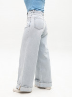 Джинсы женские светлые супер широкие с подворотами 1606-1