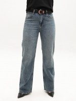 Джинсы женские сине-зеленые широкие 1209-5