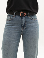 Джинсы женские сине-зеленые широкие 1209-5