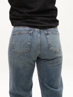 Джинсы женские сине-зеленые широкие 1209-5