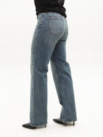 Джинсы женские сине-зеленые широкие 1209-5