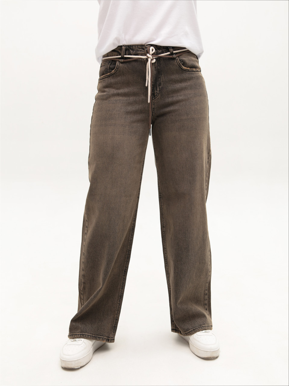 Джинсы женские коричневые палаццо 52905