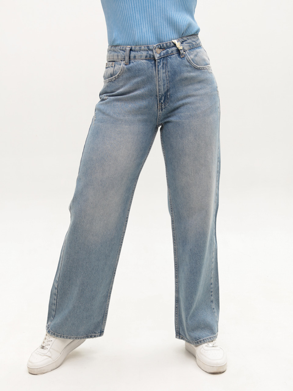 Джинсы женские светло-синие палаццо 52863