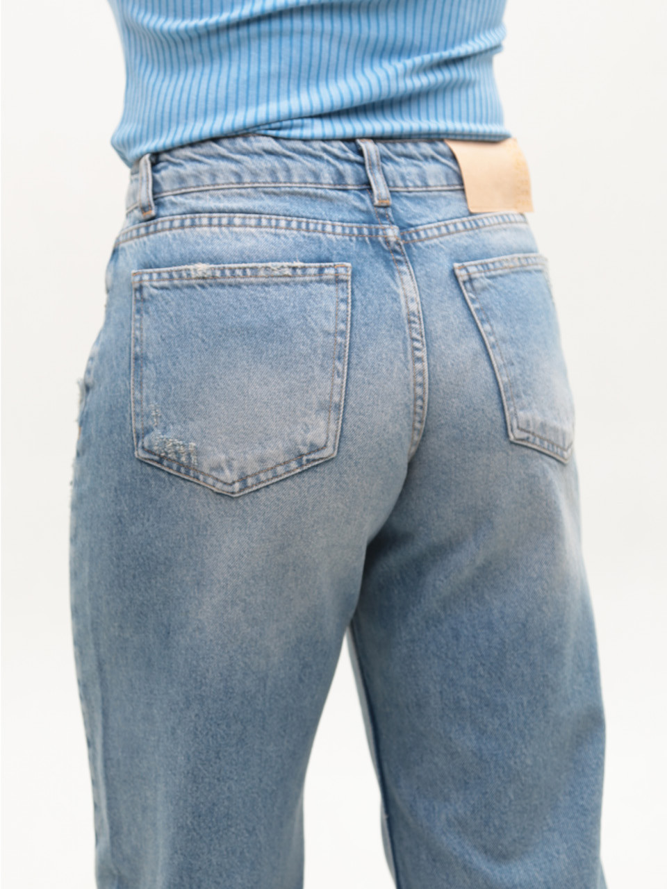 Джинсы женские светло-синие палаццо 52863