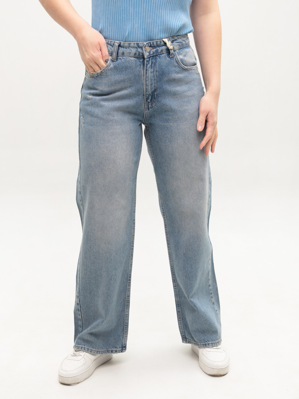 Джинсы женские светло-синие палаццо 52863