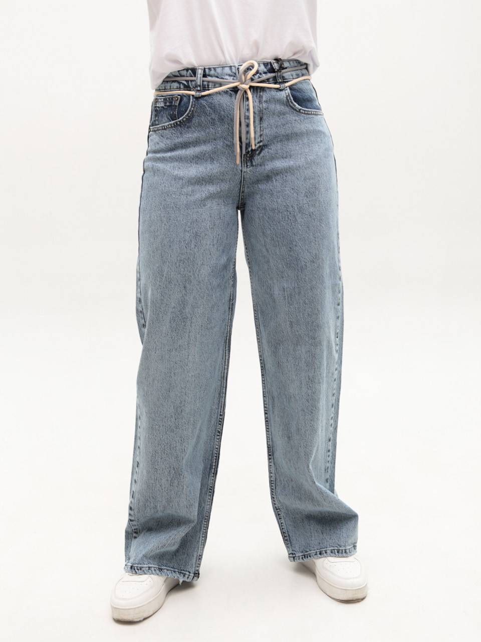 Джинсы женские голубые палаццо с варкой 52677