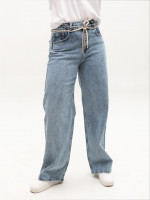 Джинсы женские голубые палаццо с варкой 52677