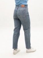 Джинсы женские МОМ прямые светло-синие большие размеры 1658-B