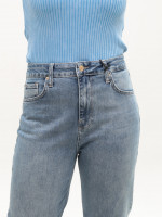 Джинсы женские МОМ прямые светло-синие большие размеры 1658-B