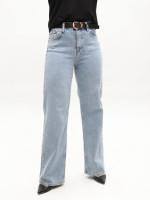 Джинсы женские голубые широкие большие размеры 1209-B-4