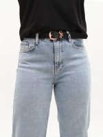 Джинсы женские голубые широкие большие размеры 1209-B-4