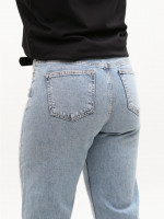 Джинсы женские голубые широкие большие размеры 1209-B-4