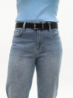 Джинсы женские голубые МОМ прямые со стрейчем 1571