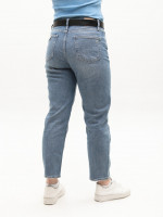 Джинсы женские голубые МОМ прямые со стрейчем 1571