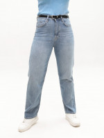 Джинсы женские голубые прямые с высокой посадкой 1650