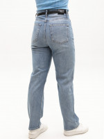 Джинсы женские голубые прямые с высокой посадкой 1650