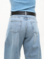 Джинсы женские голубые балуны с высокой посадкой 3335--010