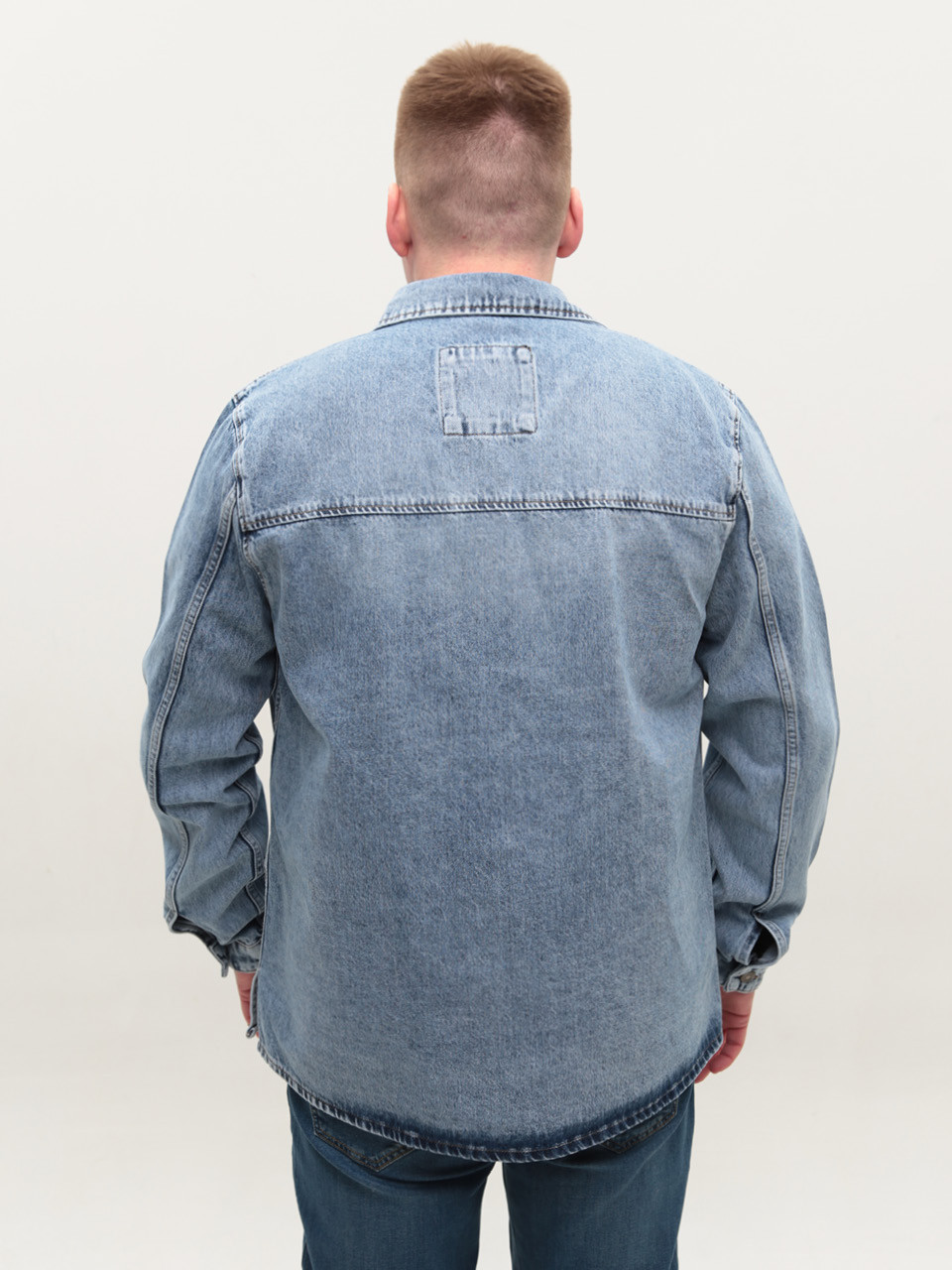 Куртка-рубашка мужская джинсовая голубая 80865