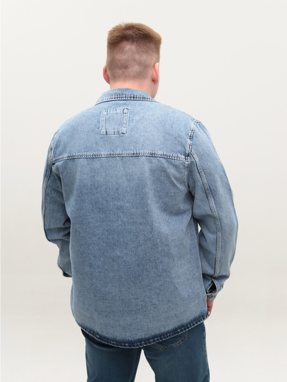 Куртка-рубашка мужская джинсовая голубая 80865