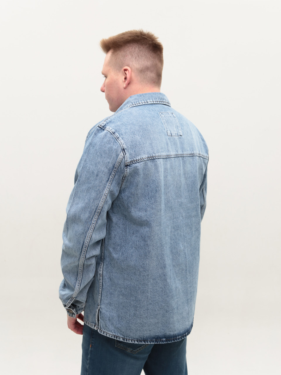 Куртка-рубашка мужская джинсовая голубая 80865