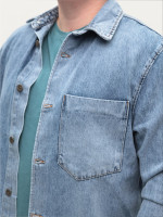 Куртка-рубашка мужская джинсовая голубая 80865