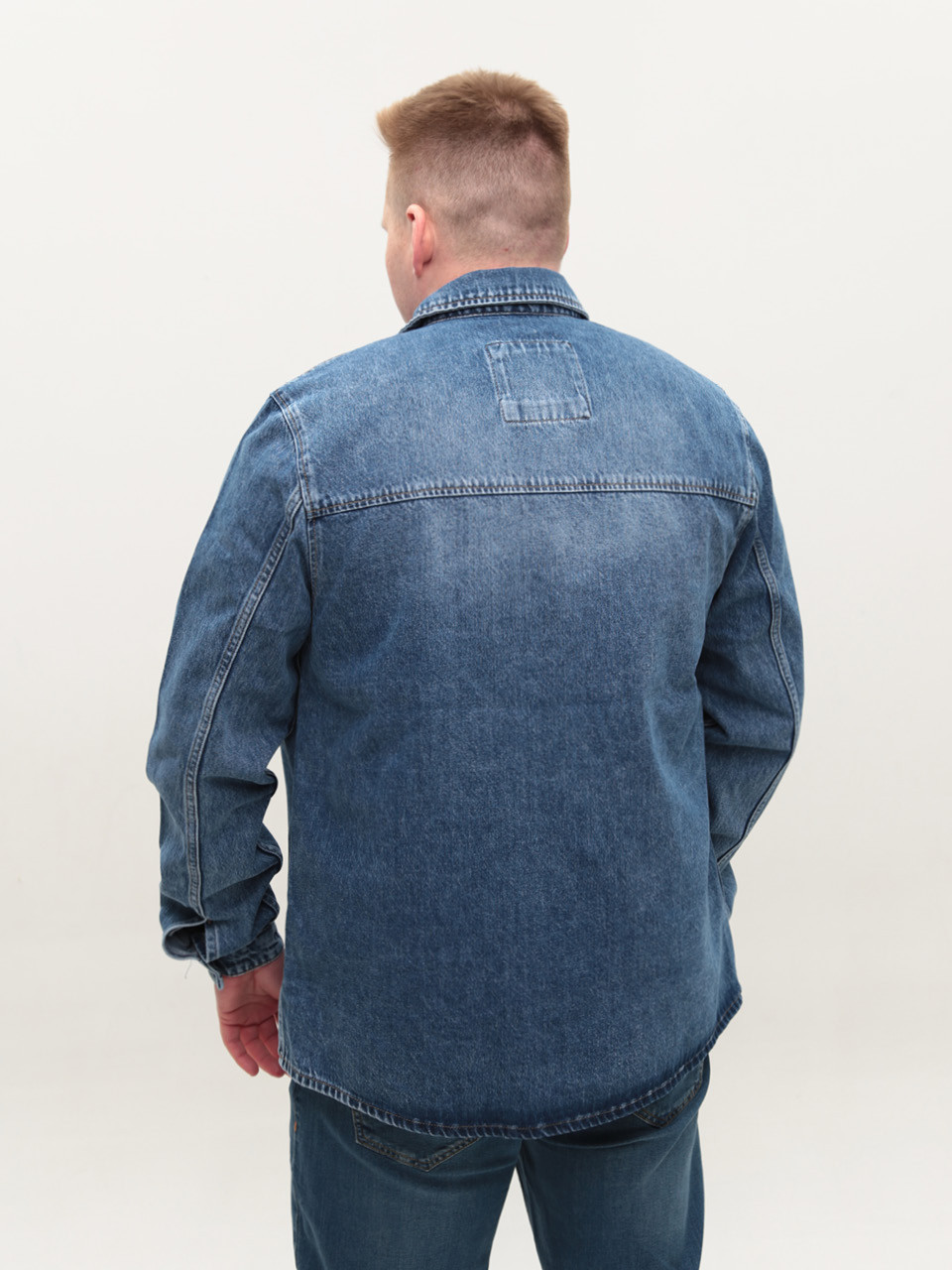 Куртка-рубашка мужская джинсовая синяя 80866