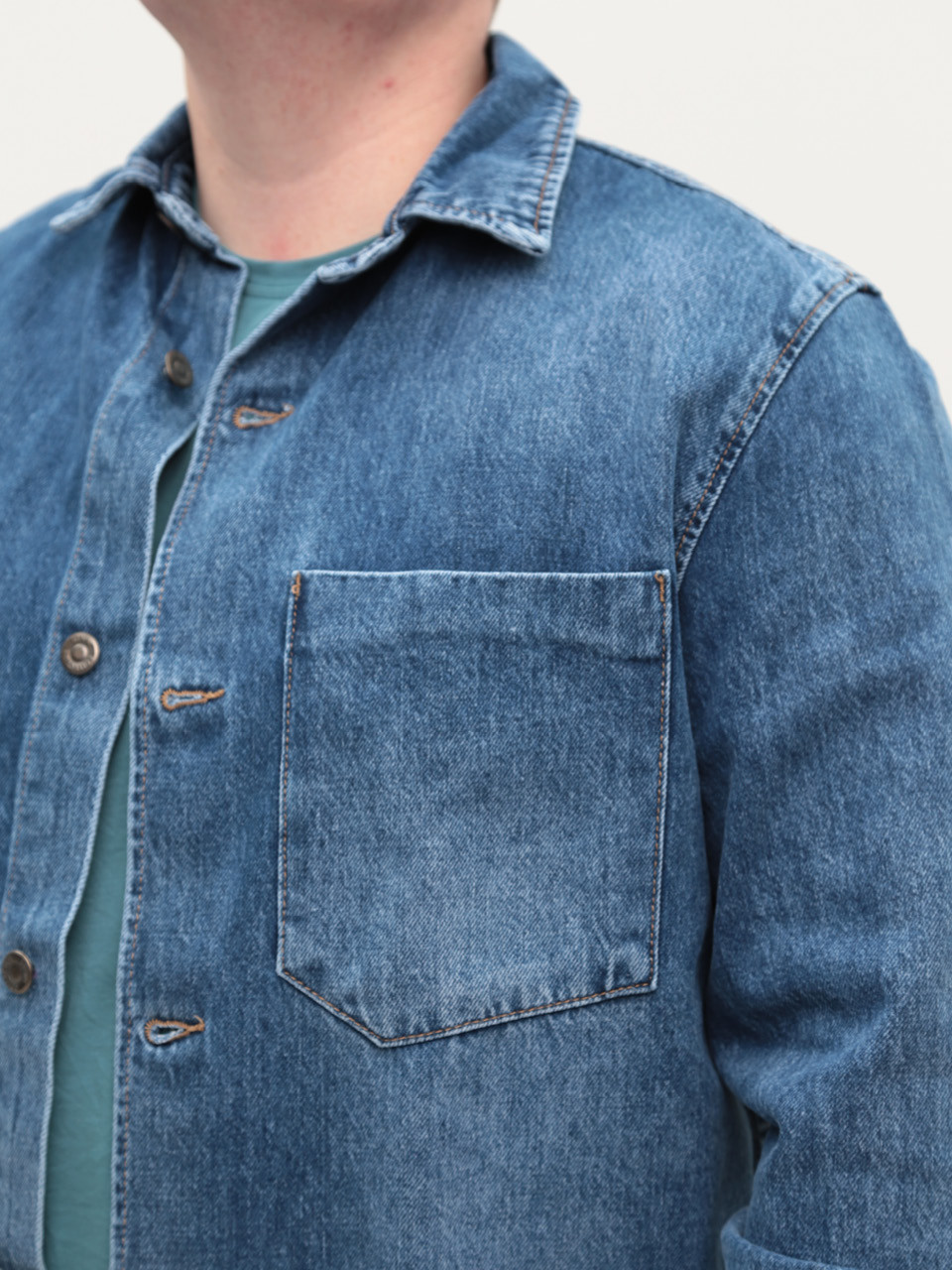 Куртка-рубашка мужская джинсовая синяя 80866
