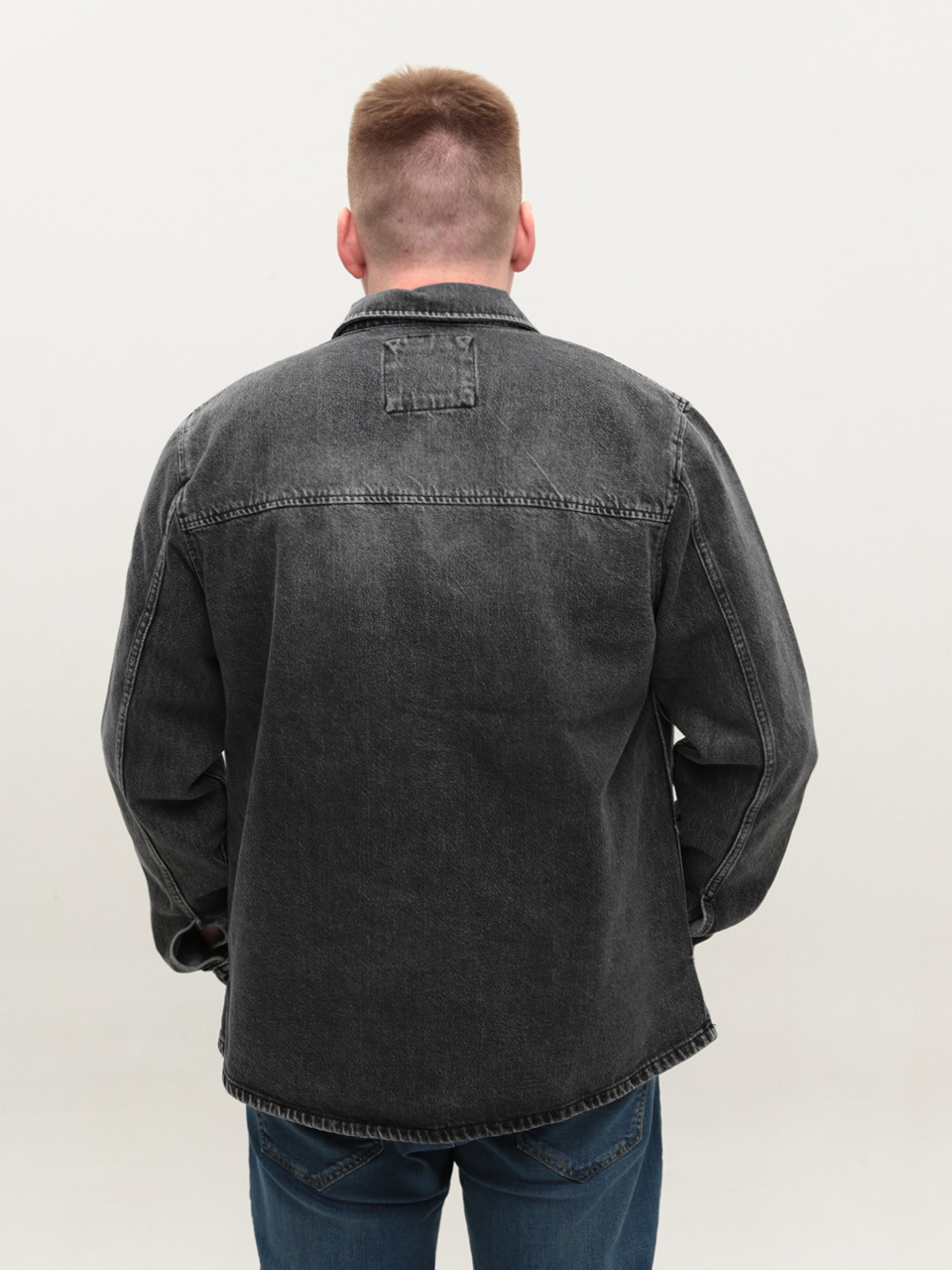 Куртка-рубашка мужская джинсовая серая 80869