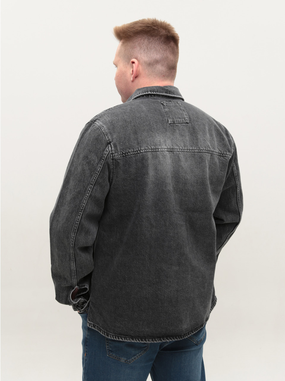 Куртка-рубашка мужская джинсовая серая 80869