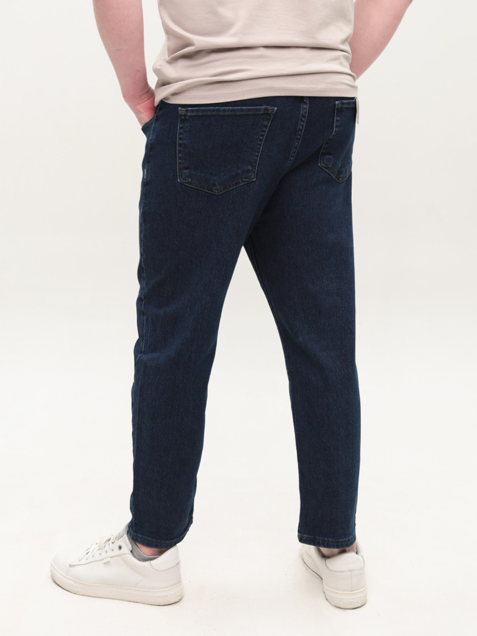 Джинсы мужские бойфренды темно-синие со стрейчем 80880