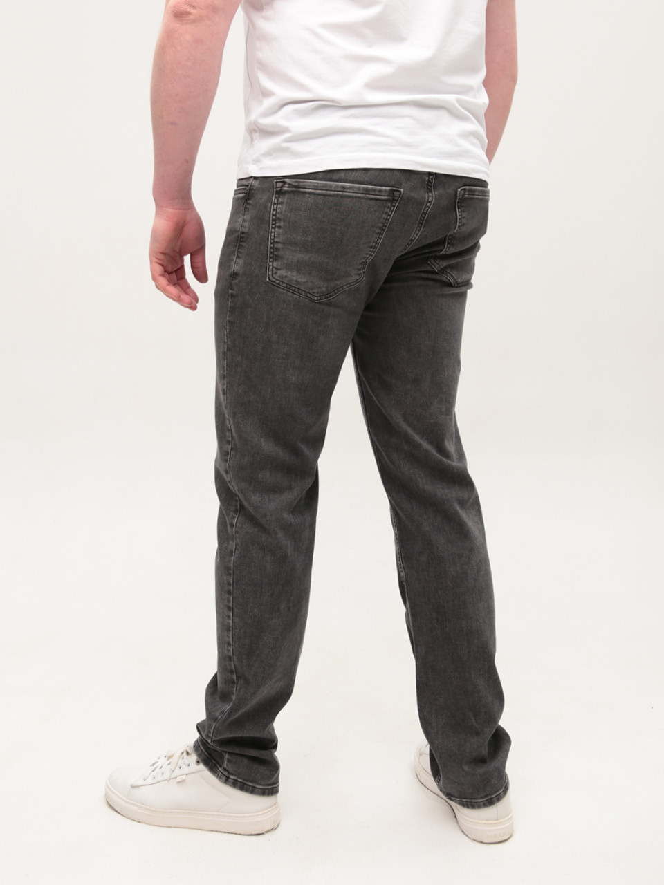 Джинсы мужские серые слим со стрейчем 4559