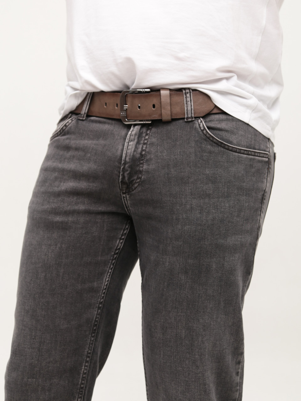 Джинсы мужские серые слим со стрейчем 4559