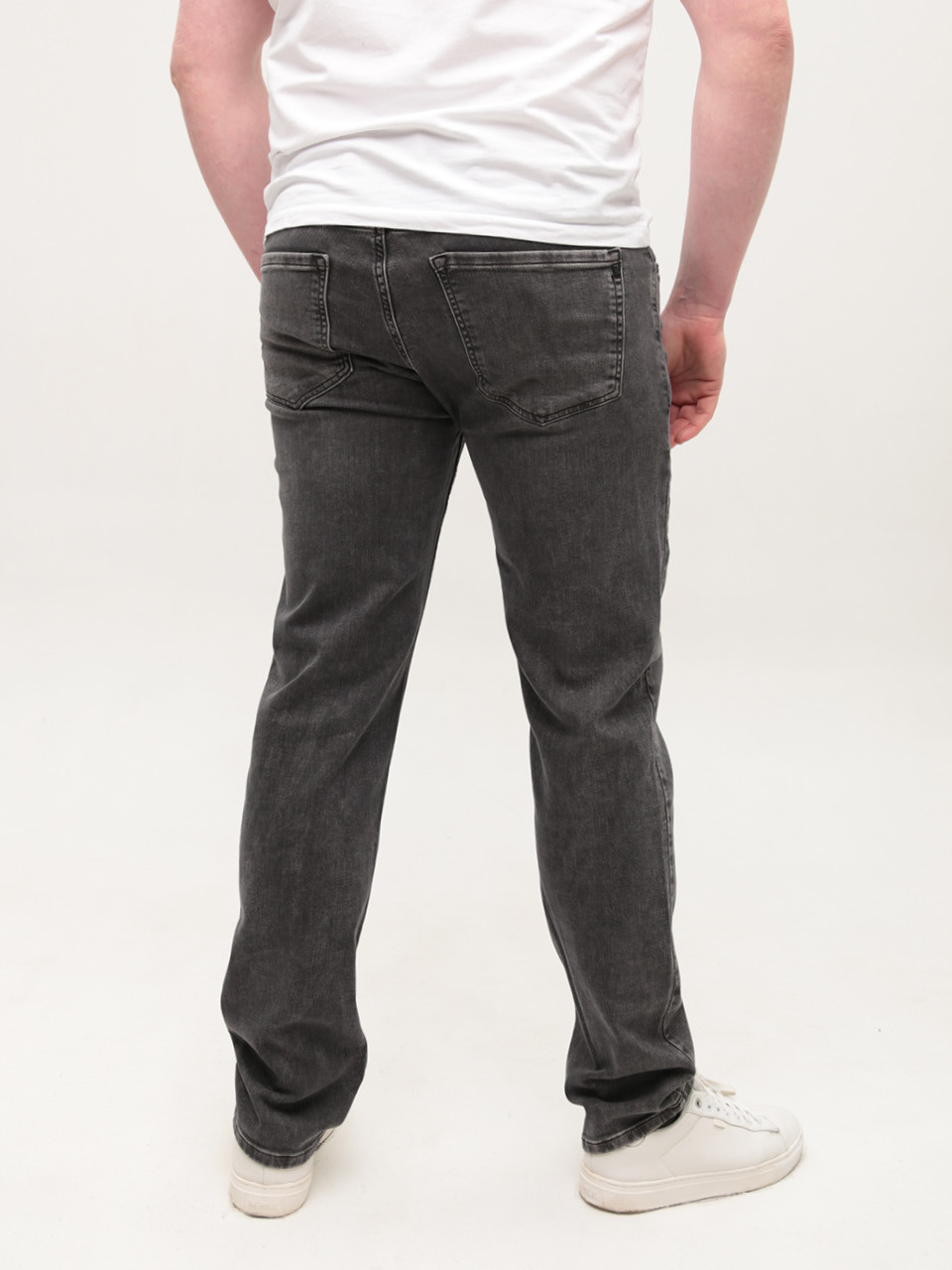 Джинсы мужские серые слим со стрейчем 4559