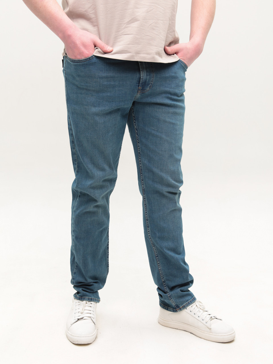 Джинси чоловічі прямі синьо-зелені великі розміри 25552B7401 309