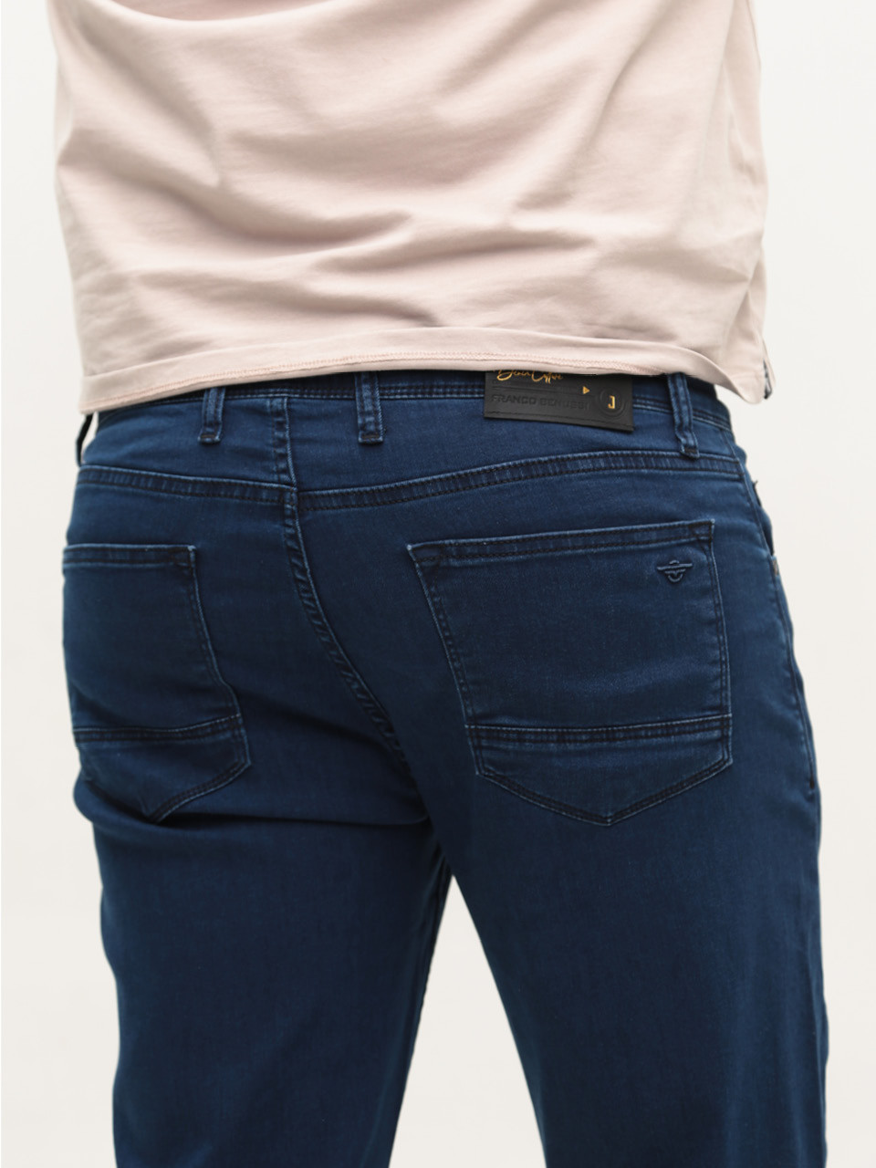 Джинси чоловічі прямі темно-сині зі стрейчем 22205 7652 100
