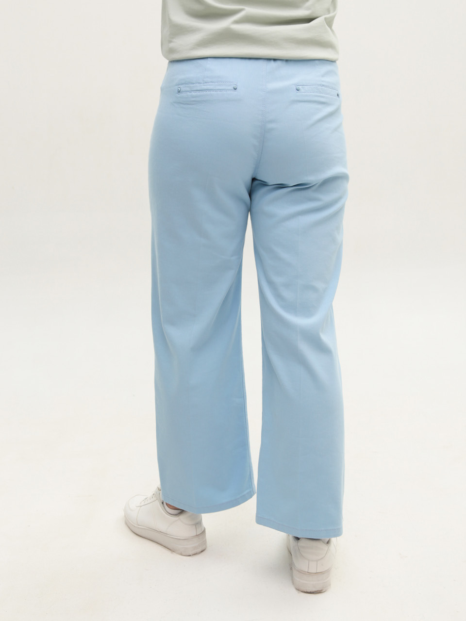 Брюки женские голубые тонкие на резинке 1629-1