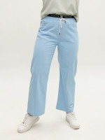 Брюки женские голубые тонкие на резинке 1629-1
