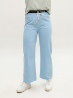 Брюки женские голубые тонкие на резинке 1629-1