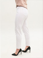 Брюки женские белые слим МОМ с резинкой на поясе 1791-2