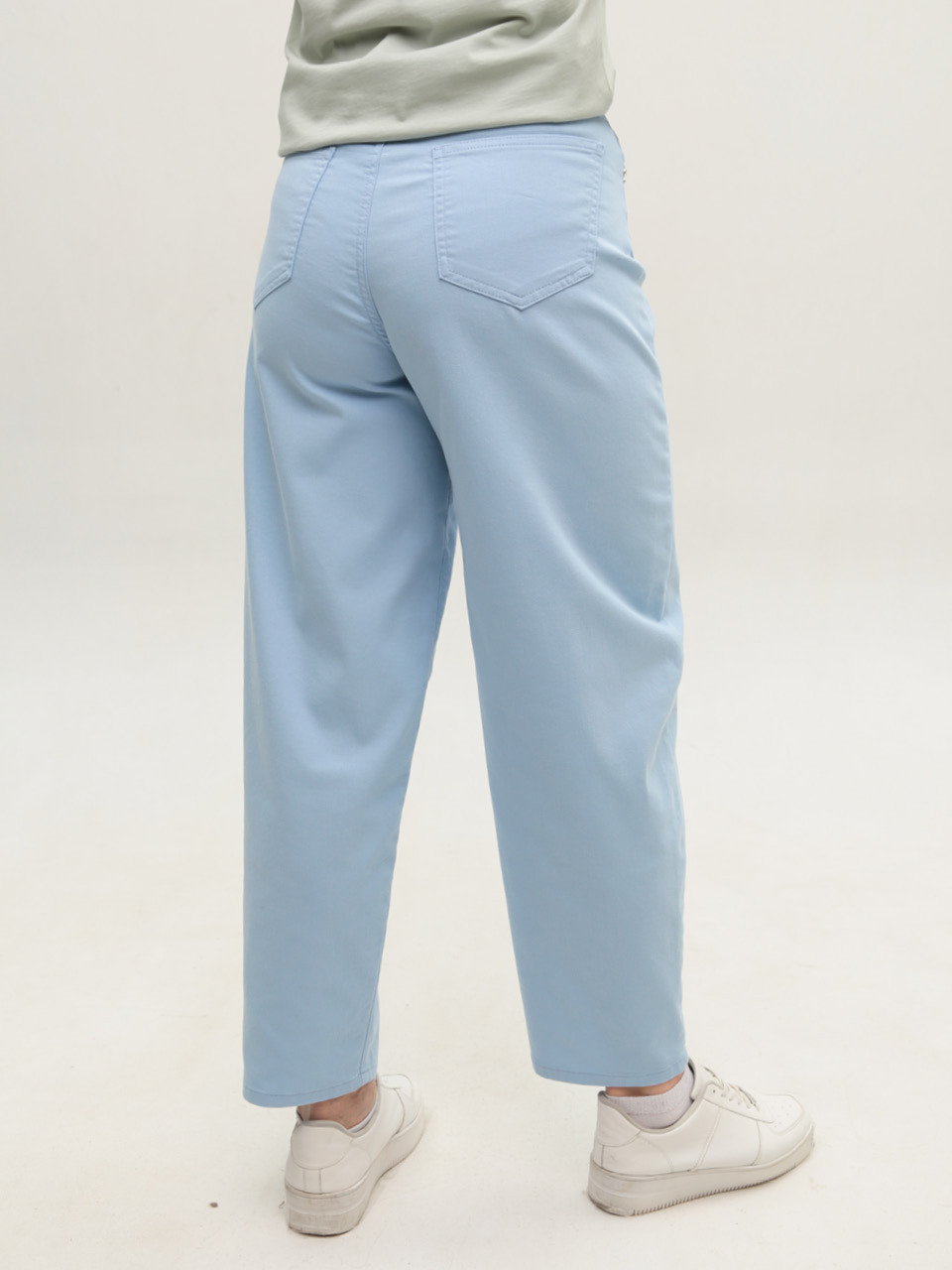 Брюки женские голубые бананы тонкие большие размеры 20757-B-1