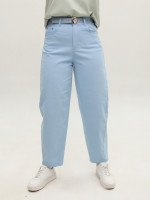 Брюки женские голубые бананы тонкие большие размеры 20757-B-1