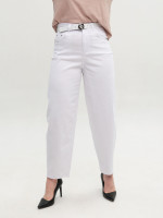 Брюки женские белые бананы тонкие 10757-2