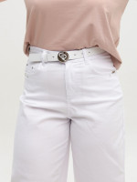 Брюки женские белые бананы тонкие большие размеры 20757-B-2