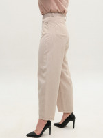 Брюки женские бежевые в полоску багги тонкие  10750-3